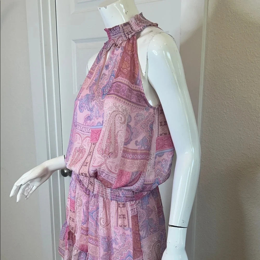 Fate Pink Purple Paisley Mini Dress - Picture 3 of 9